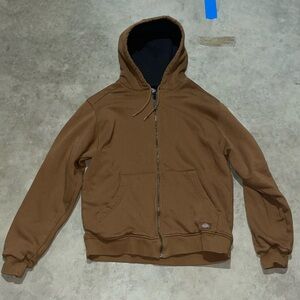 Dickies Brown Zip-Up Hooded Sweater